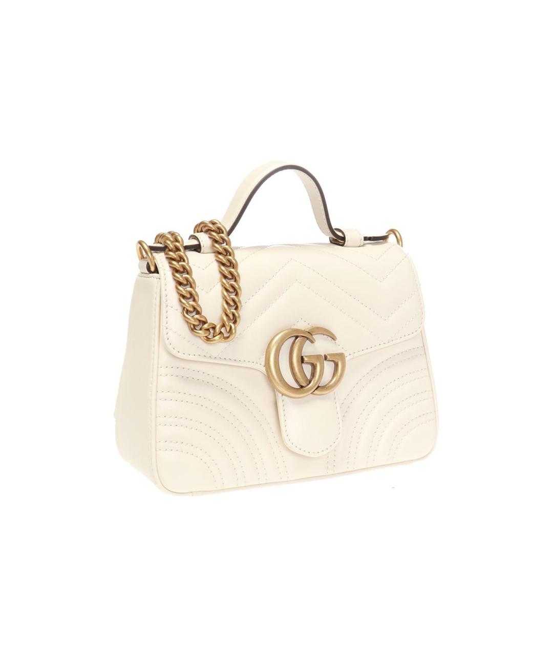 GUCCI Белая кожаная сумка через плечо, фото 2
