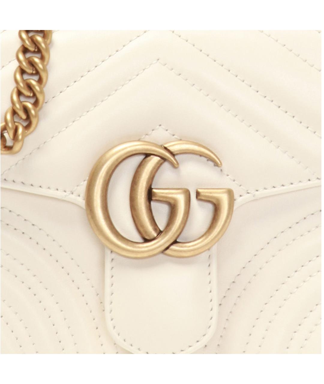 GUCCI Белая кожаная сумка через плечо, фото 5
