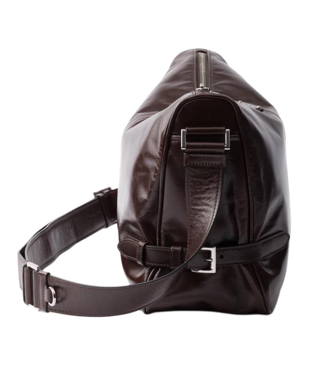 PRADA Коричневая кожаная сумка на плечо, фото 3