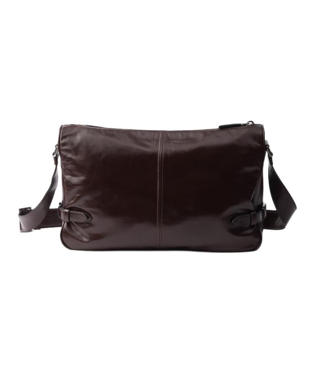 PRADA Коричневая кожаная сумка на плечо, фото 4