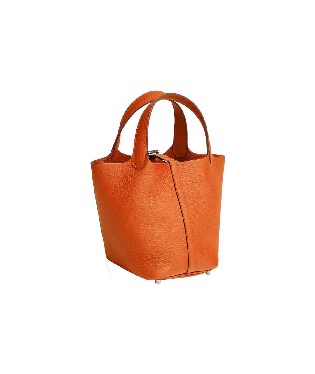 HERMES Оранжевая кожаная сумка через плечо, фото 3