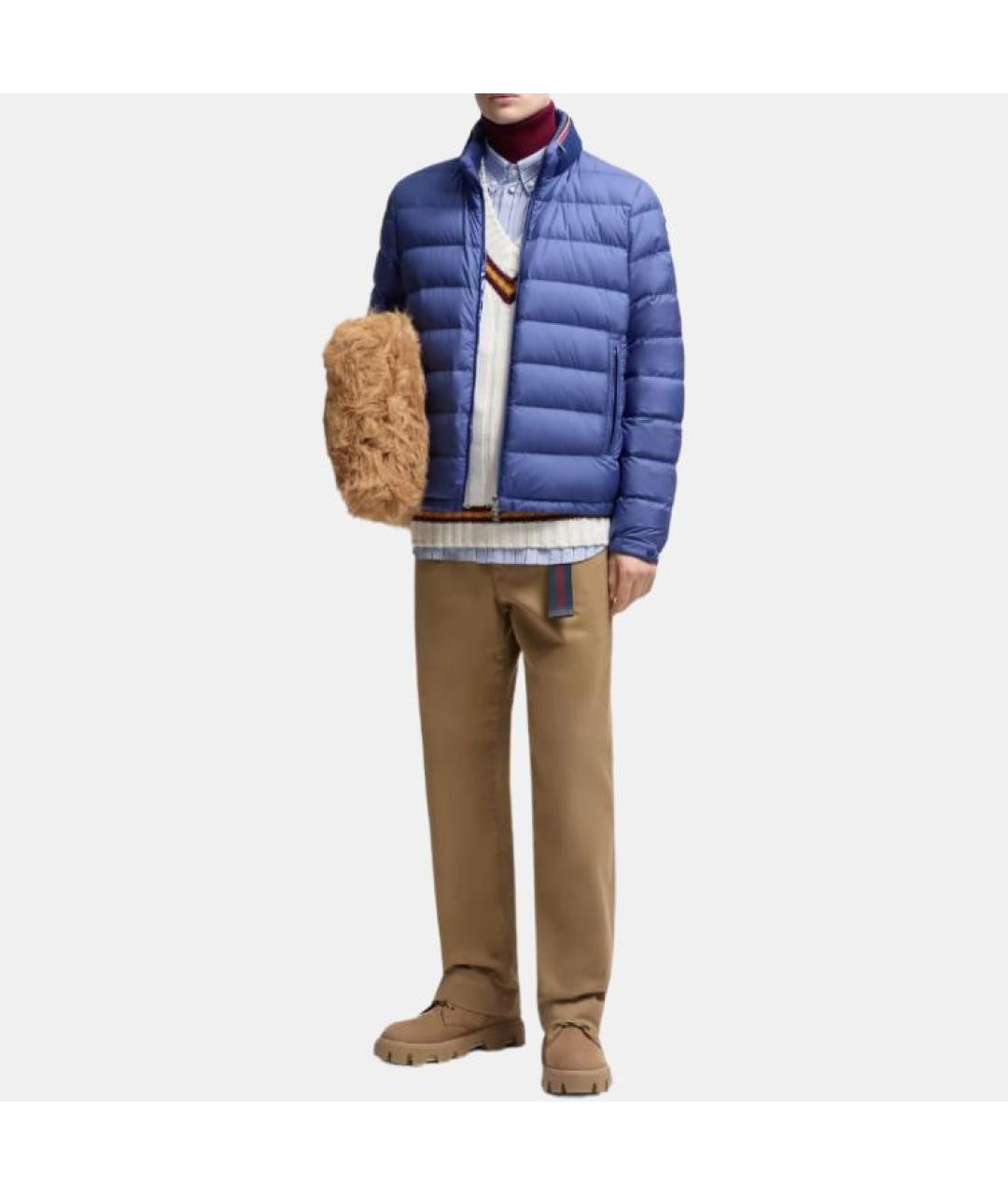 MONCLER Синяя полиамидовая куртка, фото 4