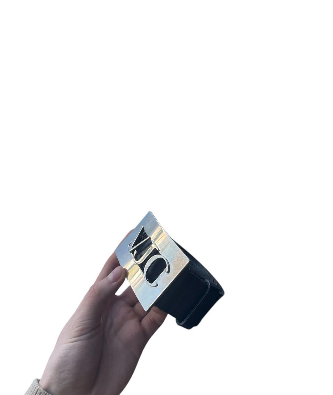 VERSACE JEANS COUTURE Серебрянный кожаный ремень, фото 3