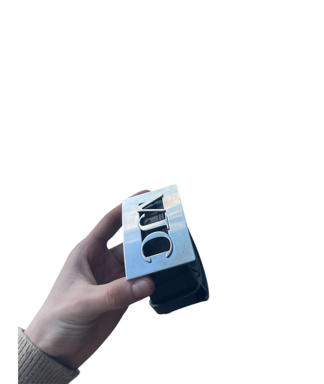 VERSACE JEANS COUTURE Серебрянный кожаный ремень, фото 2