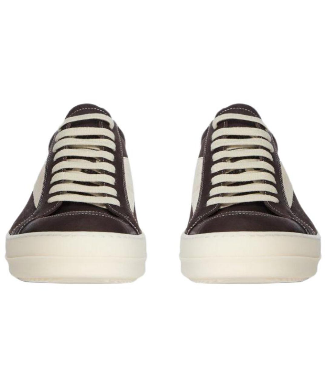 RICK OWENS Коричневые замшевые низкие кроссовки / кеды, фото 4