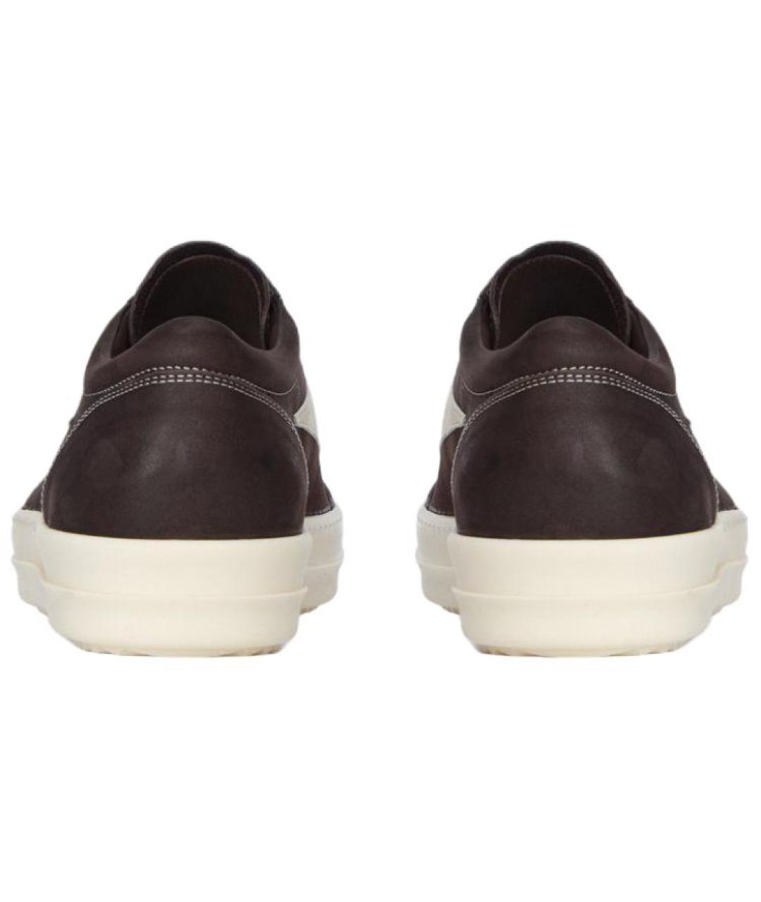 RICK OWENS Коричневые замшевые низкие кроссовки / кеды, фото 5