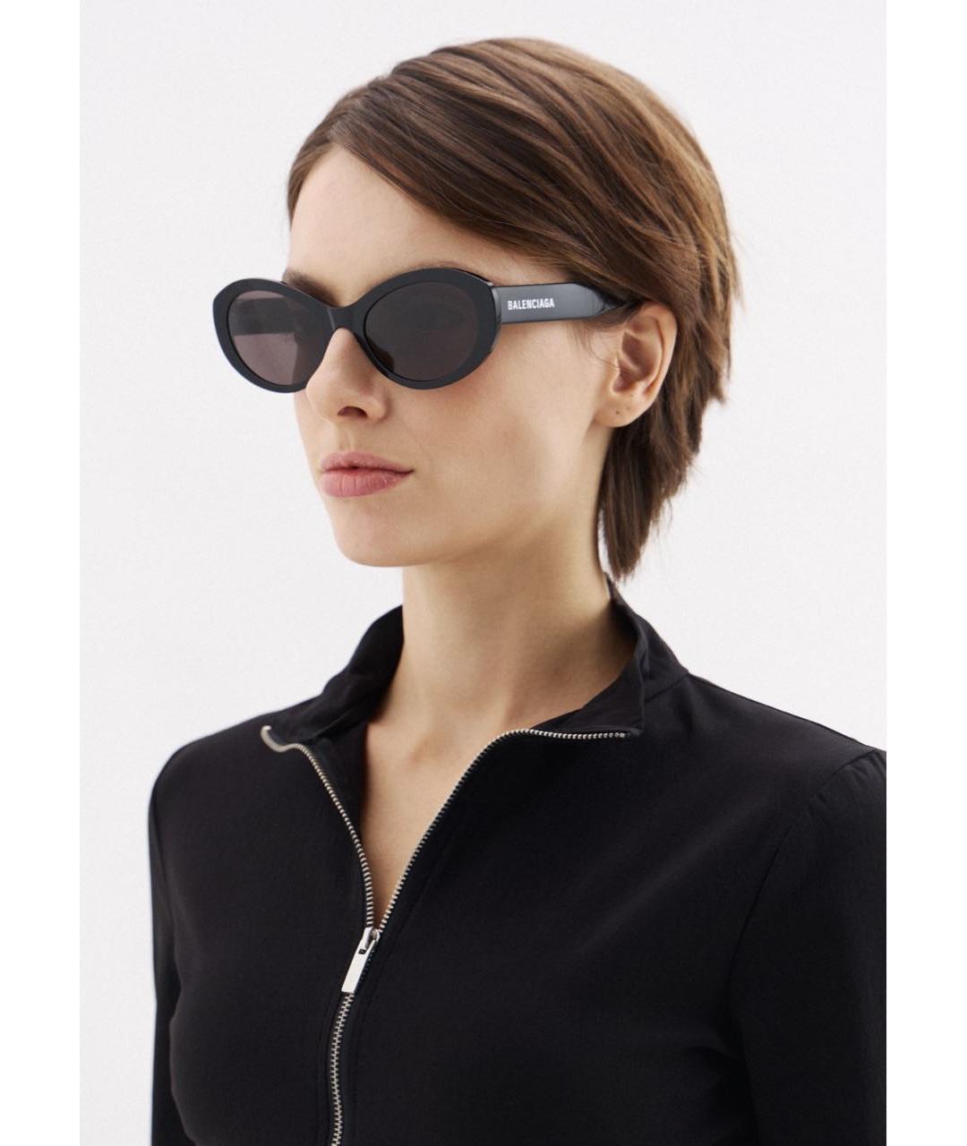 BALENCIAGA Черные пластиковые солнцезащитные очки, фото 4