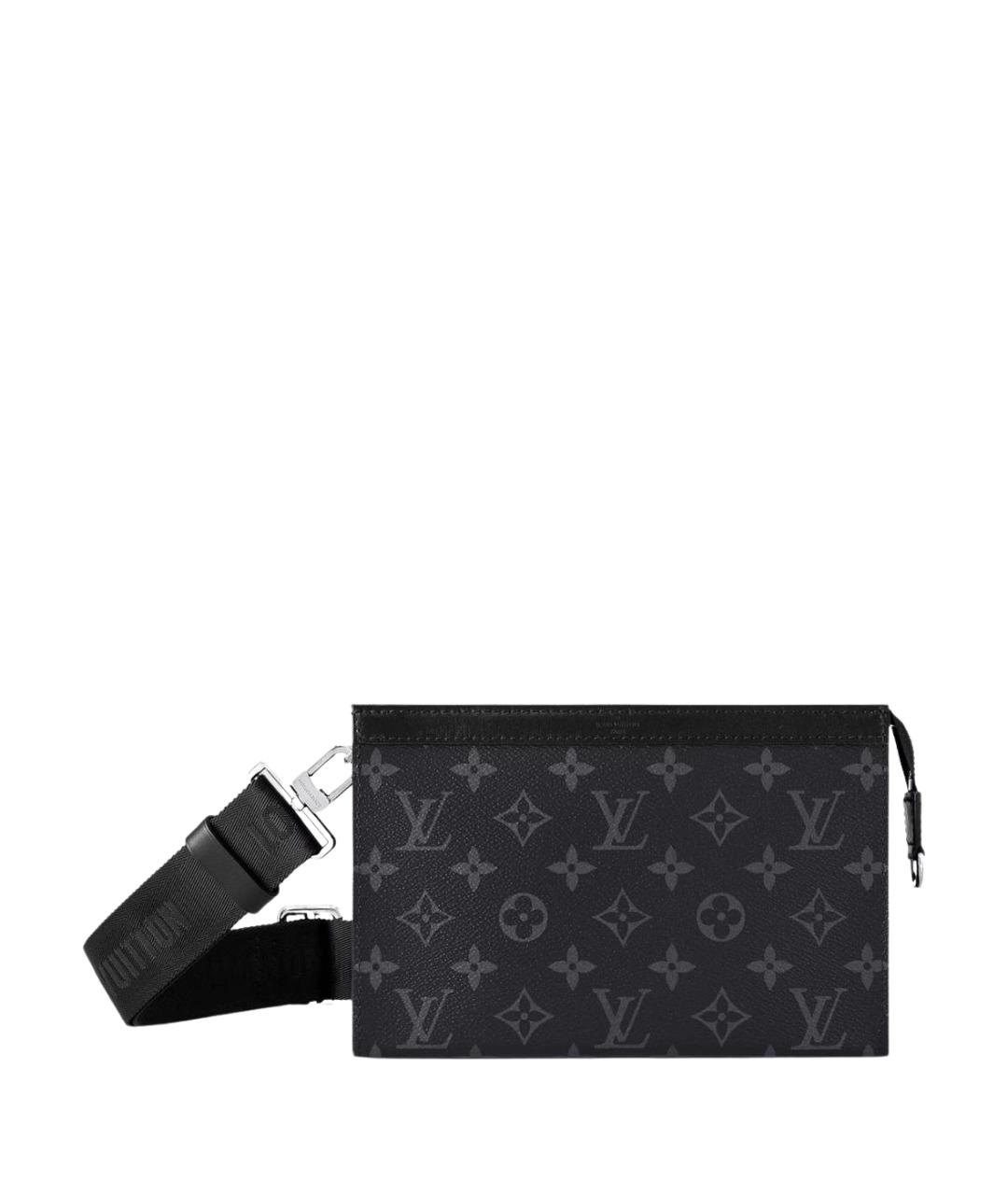 LOUIS VUITTON Черная кожаная сумка на плечо, фото 1