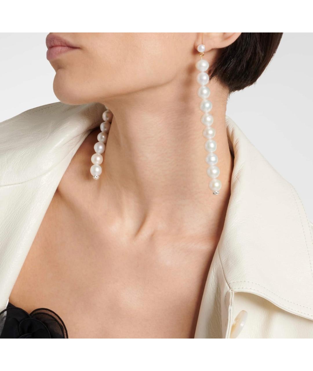 MAGDA BUTRYM Белые латунные серьги, фото 4