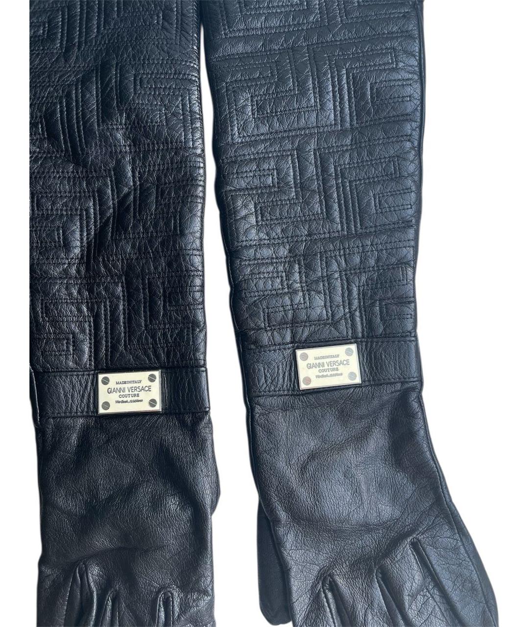 VERSACE Черные перчатки, фото 2
