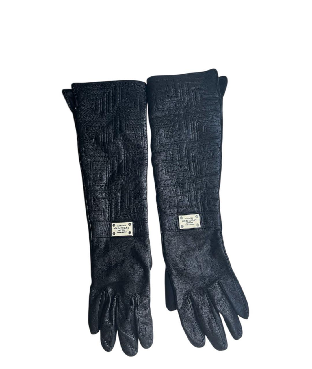 VERSACE Черные перчатки, фото 1