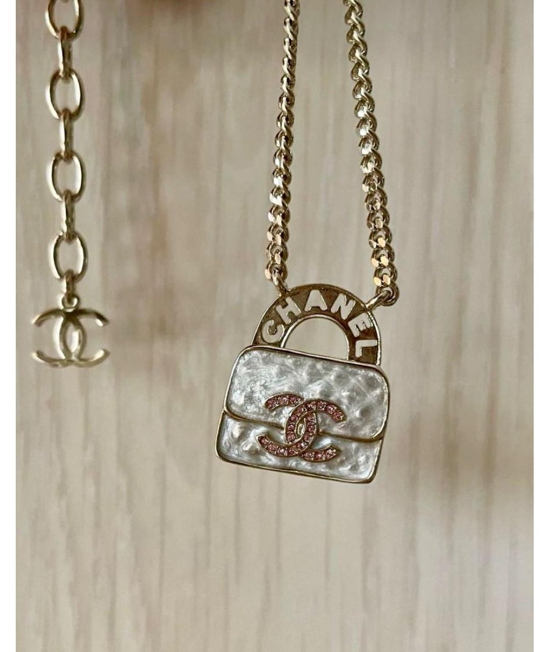 CHANEL Золотое металлическое колье, фото 6