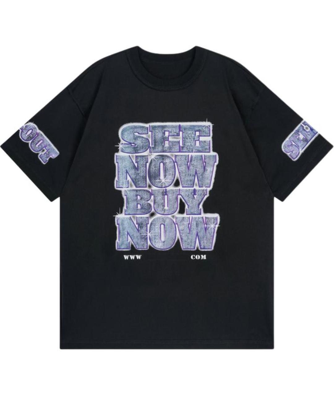 BALENCIAGA Черная хлопковая футболка, фото 1