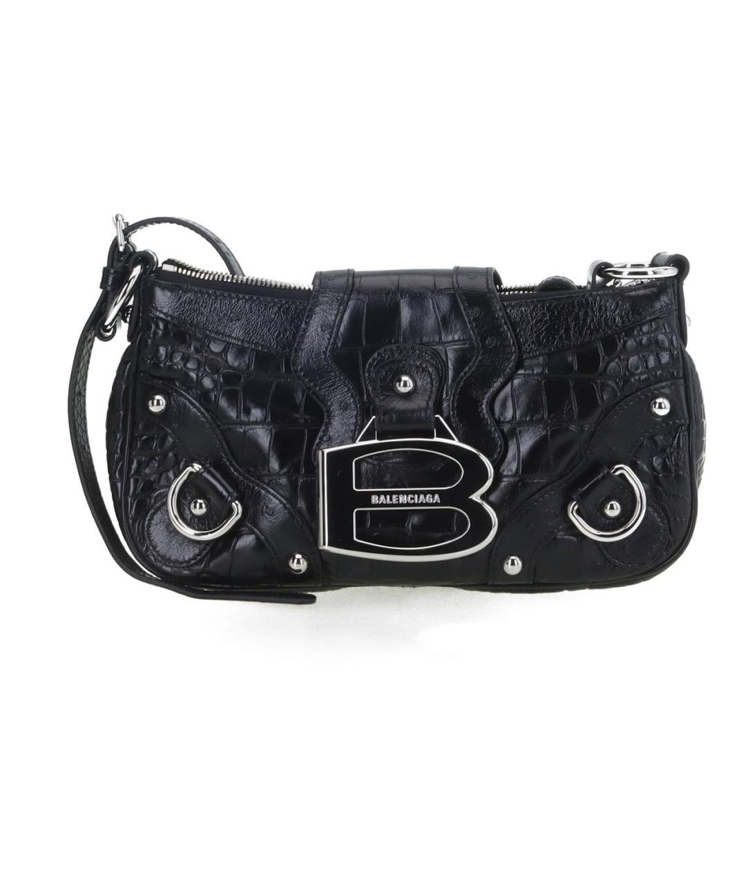 BALENCIAGA Черная кожаная сумка через плечо, фото 1