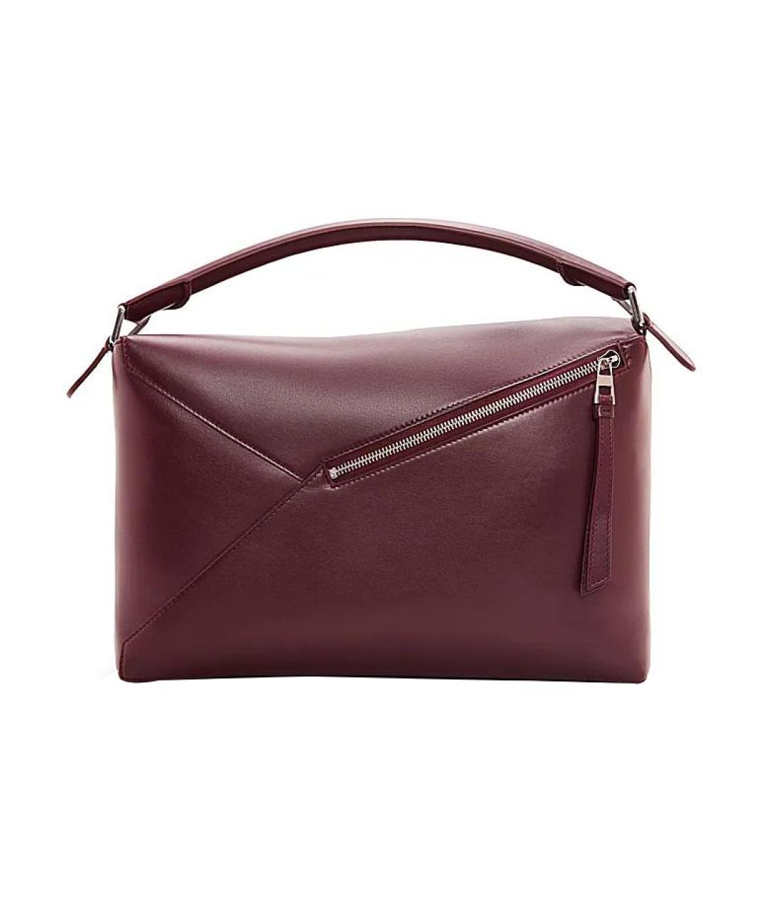 LOEWE Бордовая кожаная сумка на плечо, фото 5