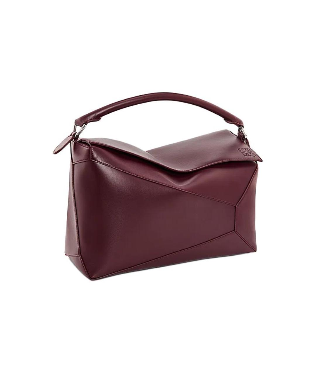 LOEWE Бордовая кожаная сумка на плечо, фото 3