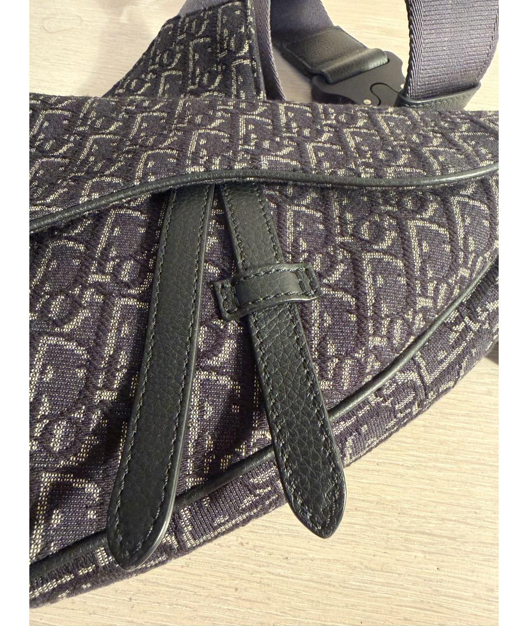 CHRISTIAN DIOR Черная жаккардовая сумка на плечо, фото 5