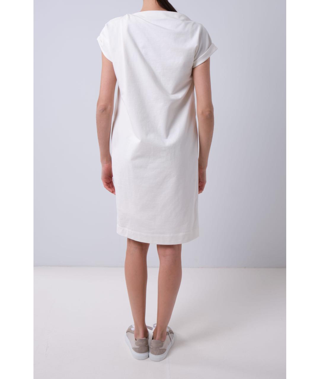BRUNELLO CUCINELLI Белое хлопковое повседневное платье, фото 3