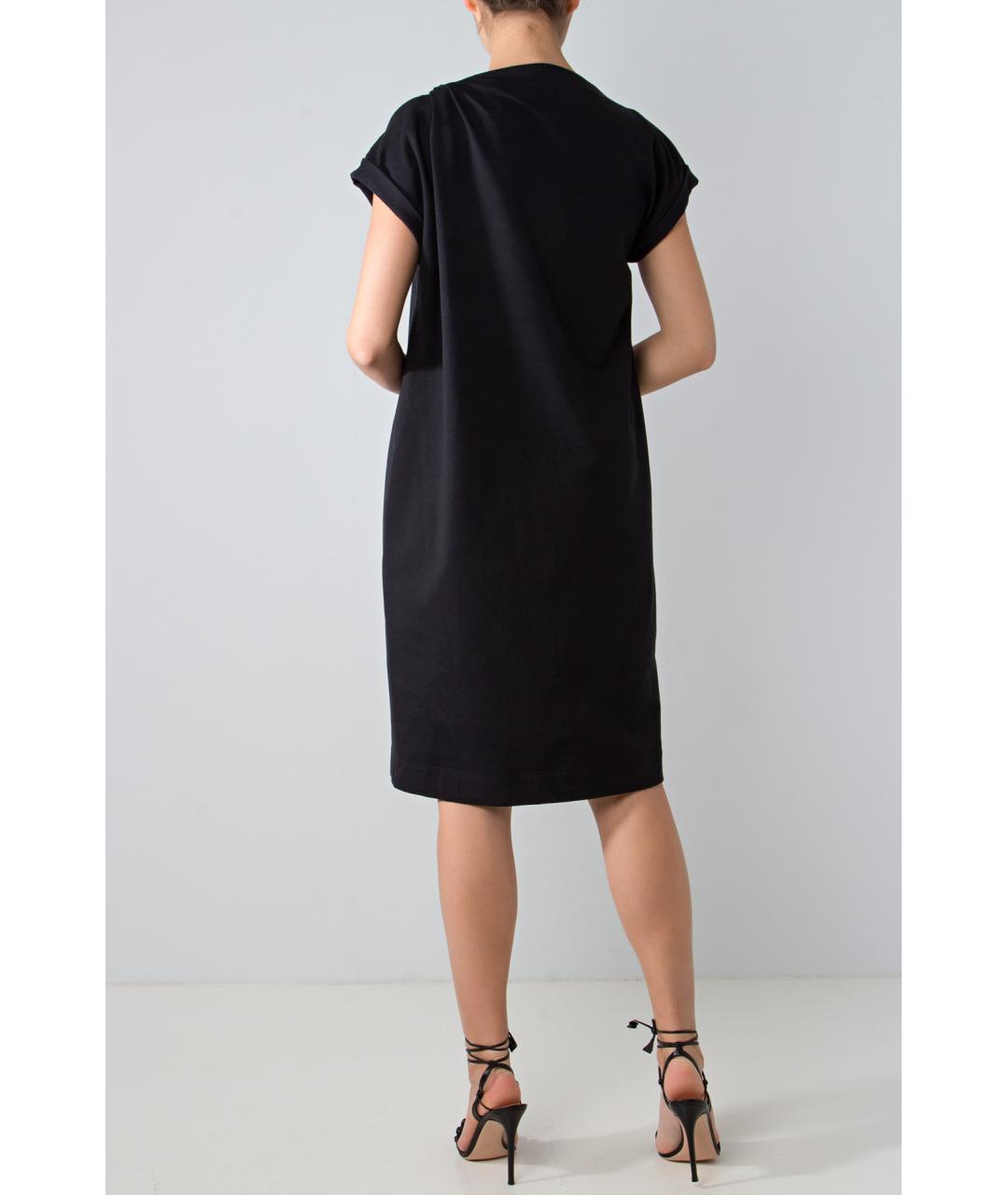 BRUNELLO CUCINELLI Черное хлопковое повседневное платье, фото 4