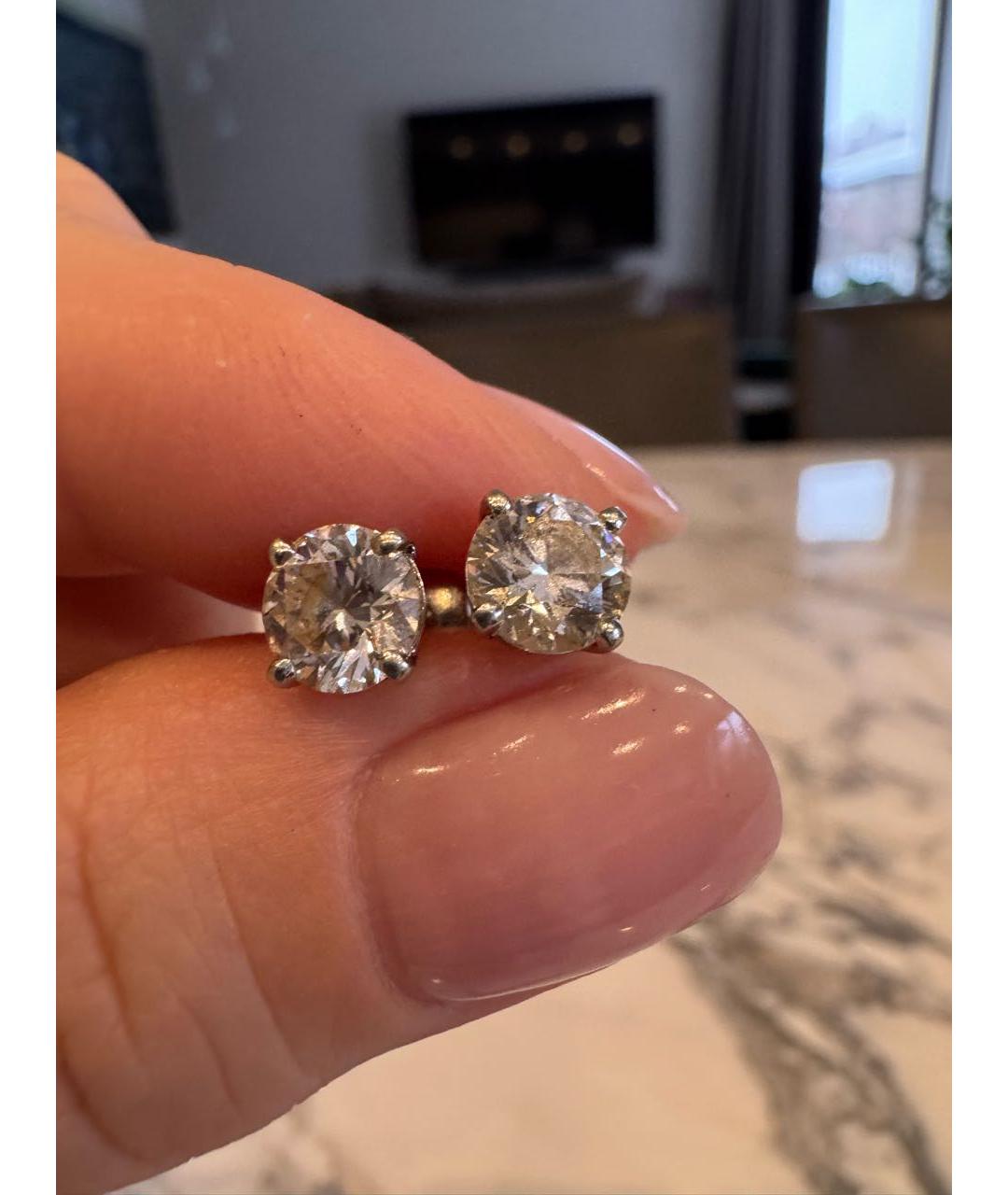 DE BEERS Серебряные серьги из белого золота, фото 3
