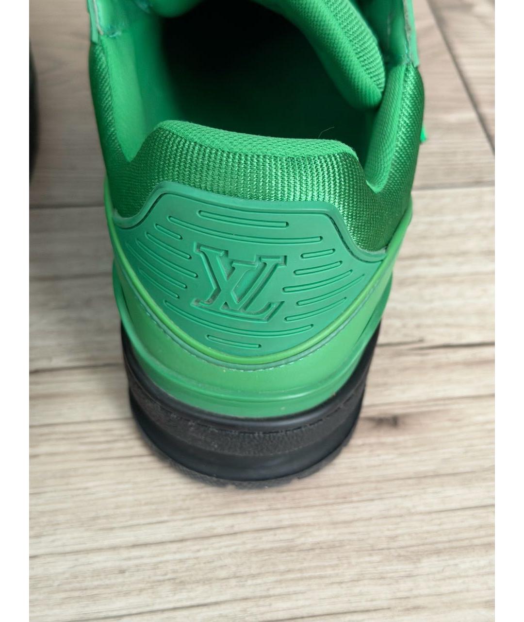 LOUIS VUITTON Зеленые кожаные кроссовки, фото 5