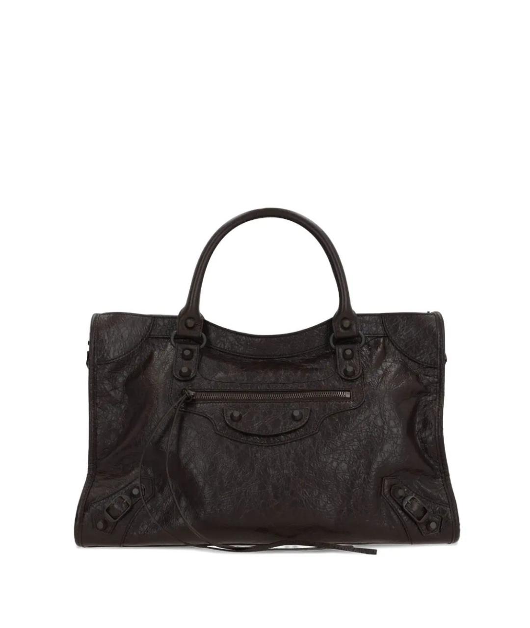 BALENCIAGA Коричневая кожаная сумка тоут, фото 1