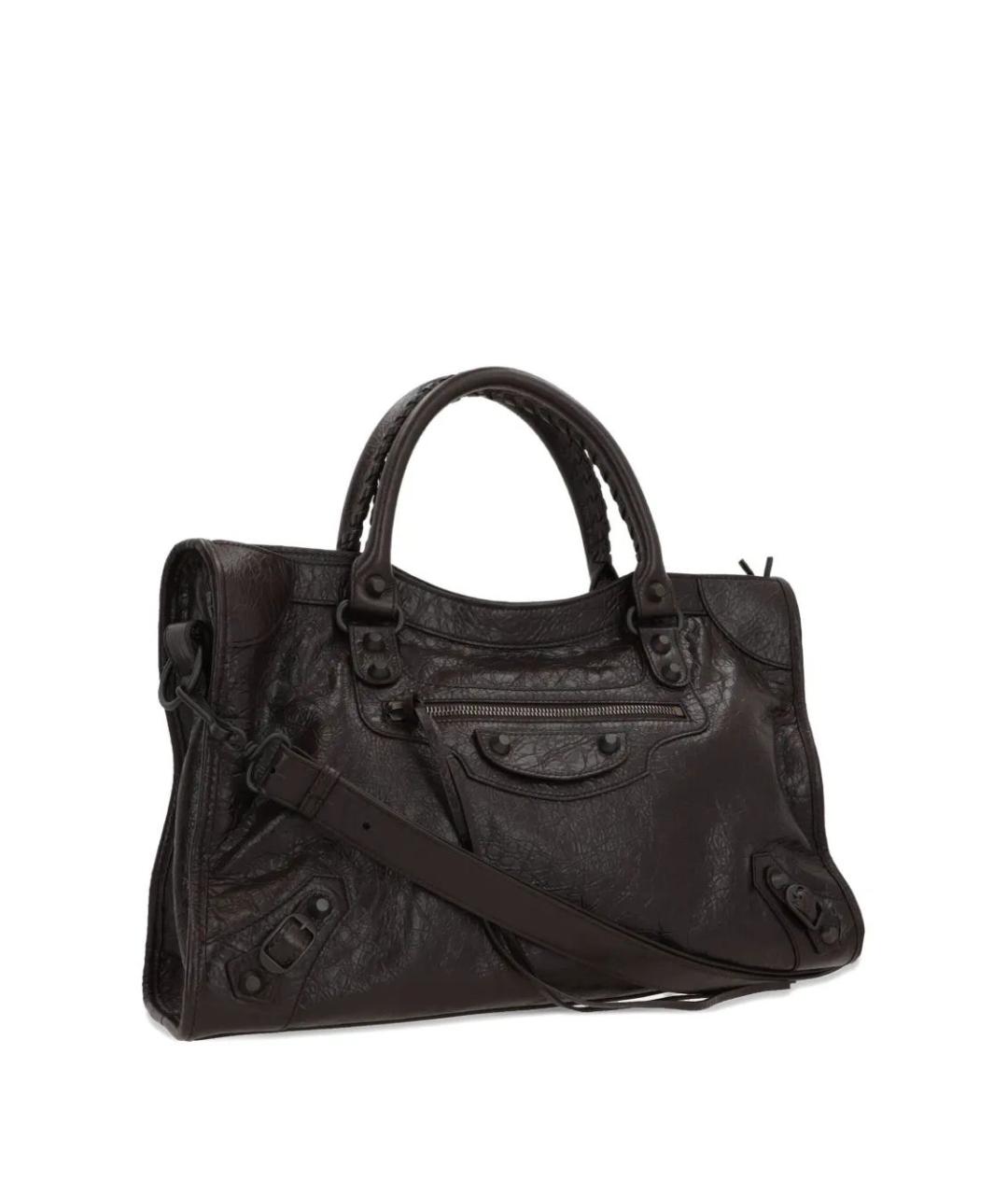 BALENCIAGA Коричневая кожаная сумка тоут, фото 3