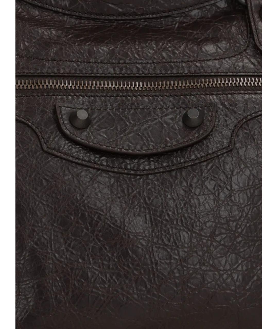 BALENCIAGA Коричневая кожаная сумка тоут, фото 4