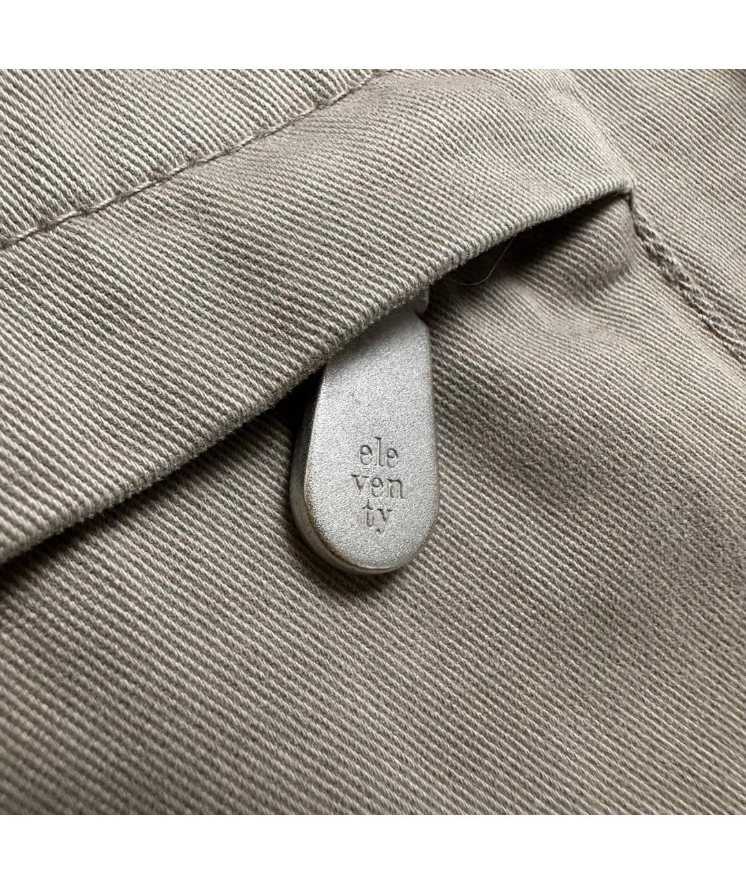 ELEVENTY Бежевые хлопко-эластановые повседневные брюки, фото 3