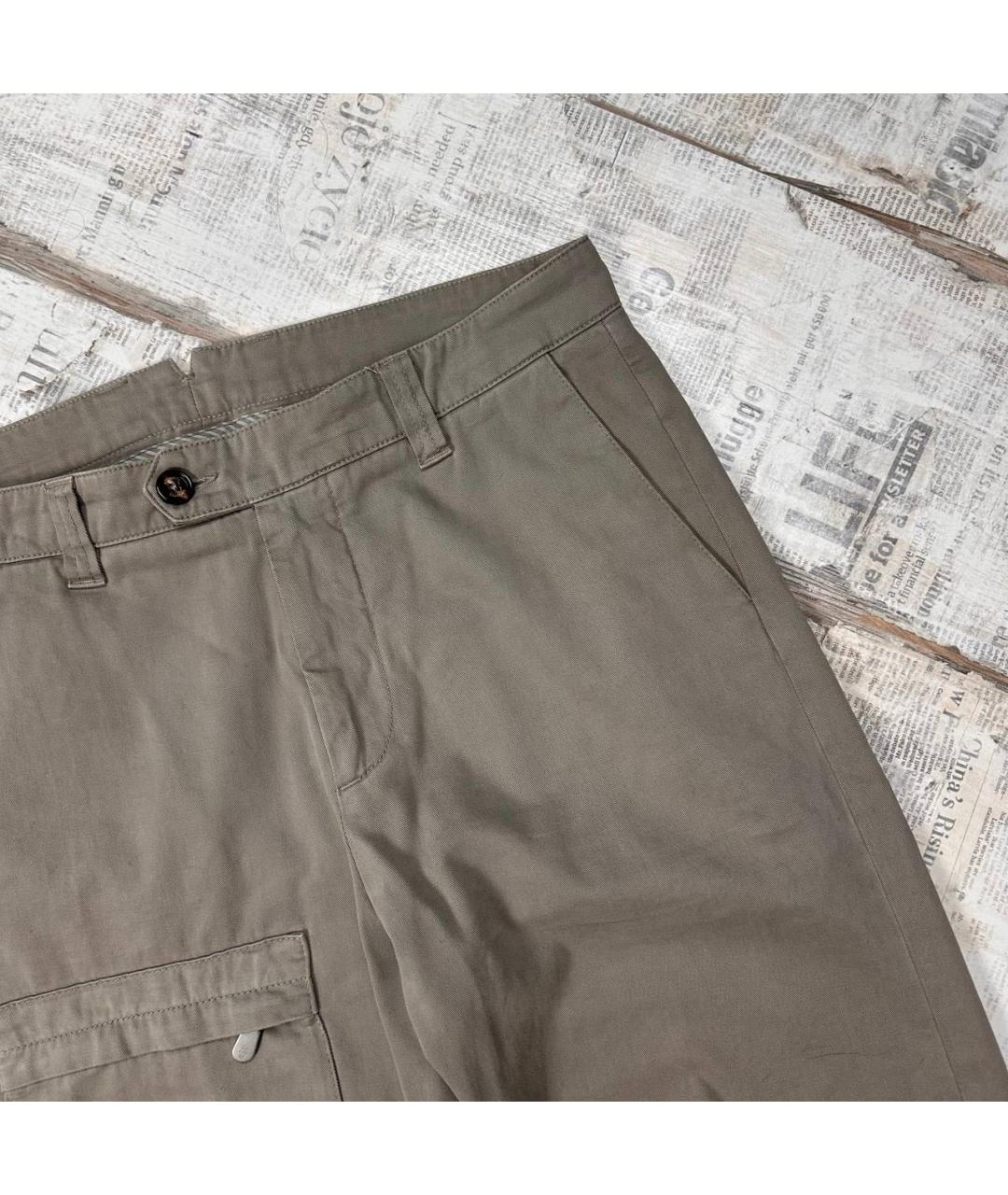 ELEVENTY Бежевые хлопко-эластановые повседневные брюки, фото 2