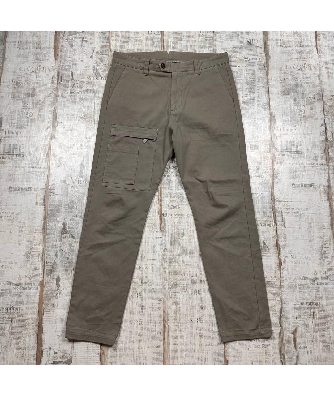 ELEVENTY Бежевые хлопко-эластановые повседневные брюки, фото 9