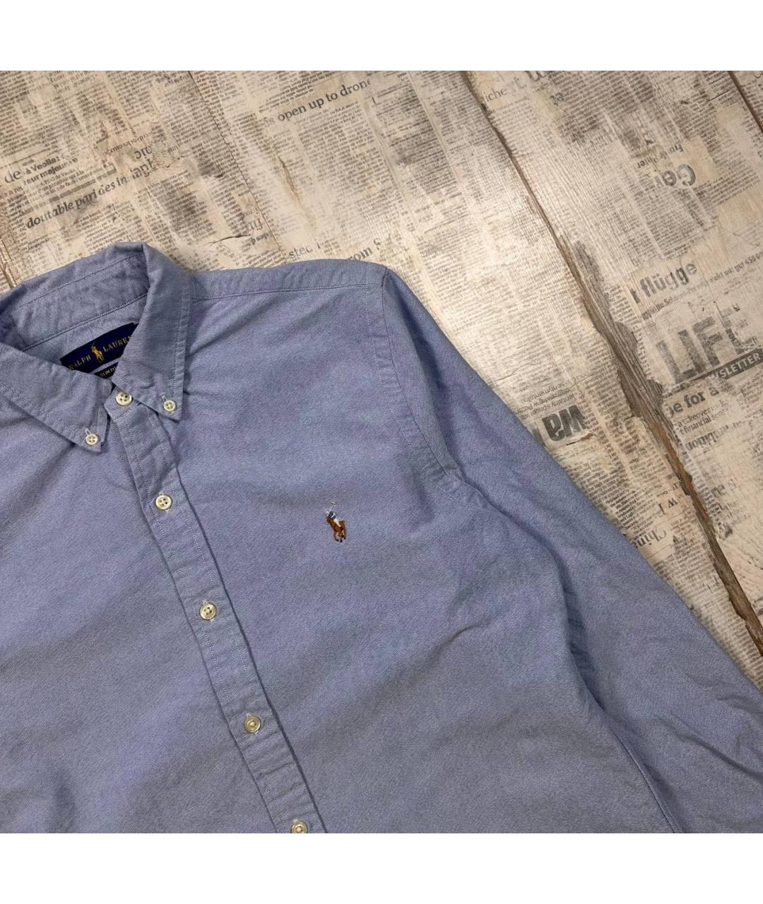 POLO RALPH LAUREN Голубая хлопковая кэжуал рубашка, фото 2