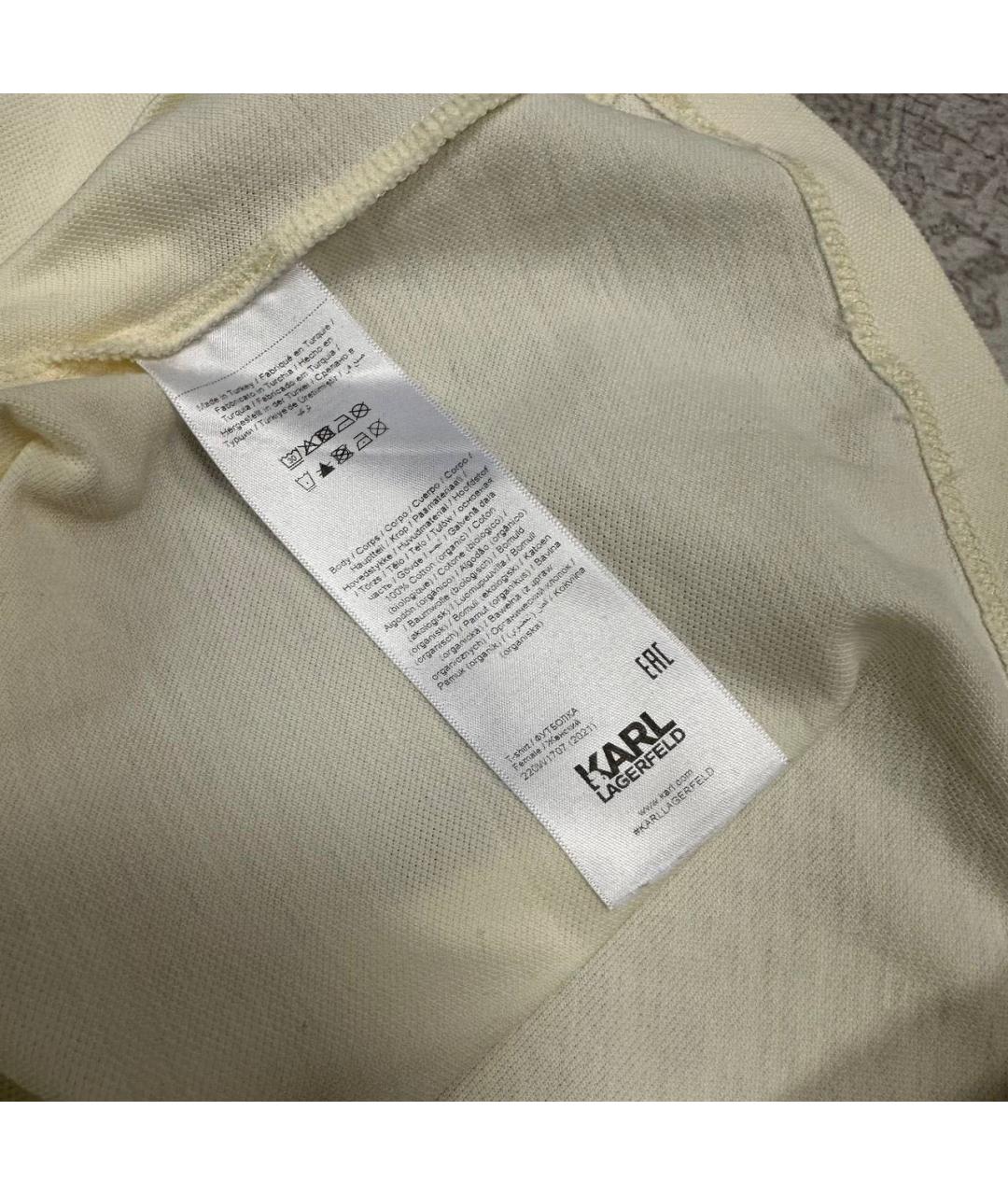KARL LAGERFELD Белая хлопковая футболка, фото 4