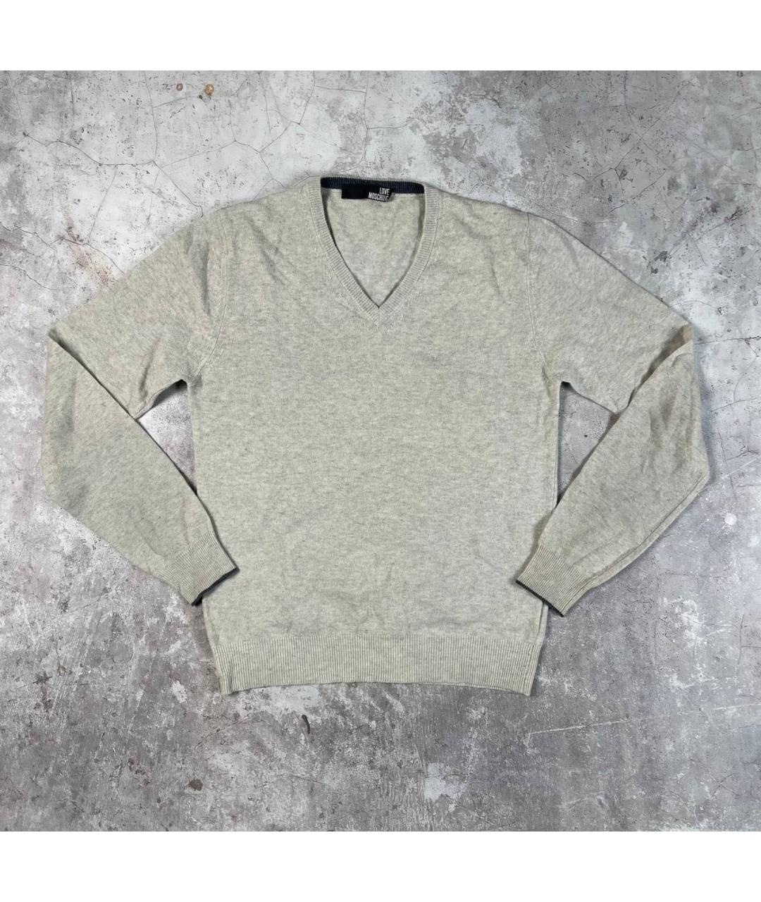 LOVE MOSCHINO Бежевый шерстяной джемпер / свитер, фото 6