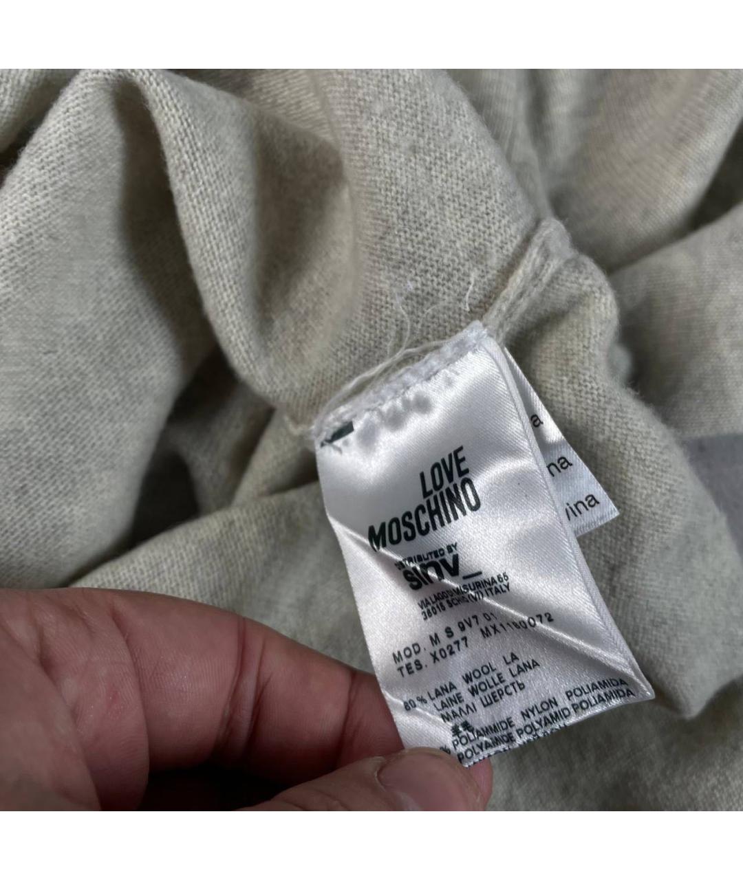 LOVE MOSCHINO Бежевый шерстяной джемпер / свитер, фото 5