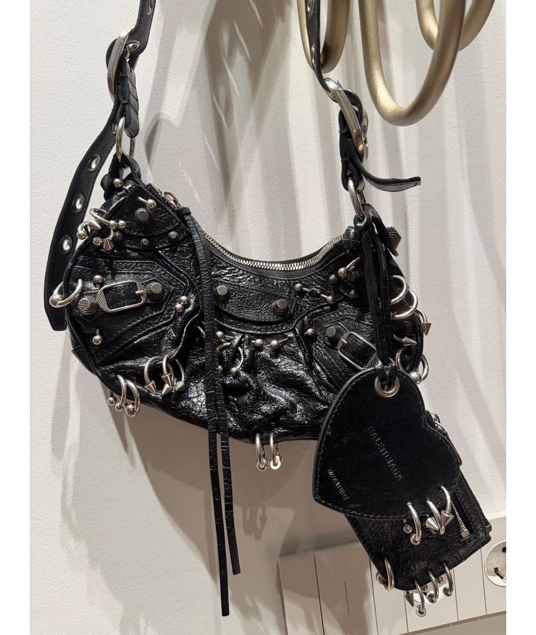 BALENCIAGA Черная кожаная сумка через плечо, фото 2