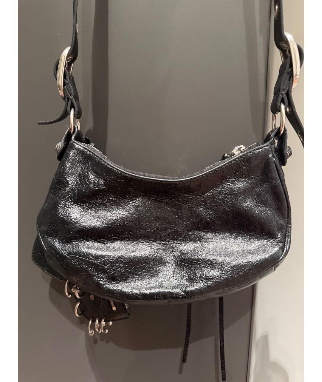 BALENCIAGA Черная кожаная сумка через плечо, фото 3