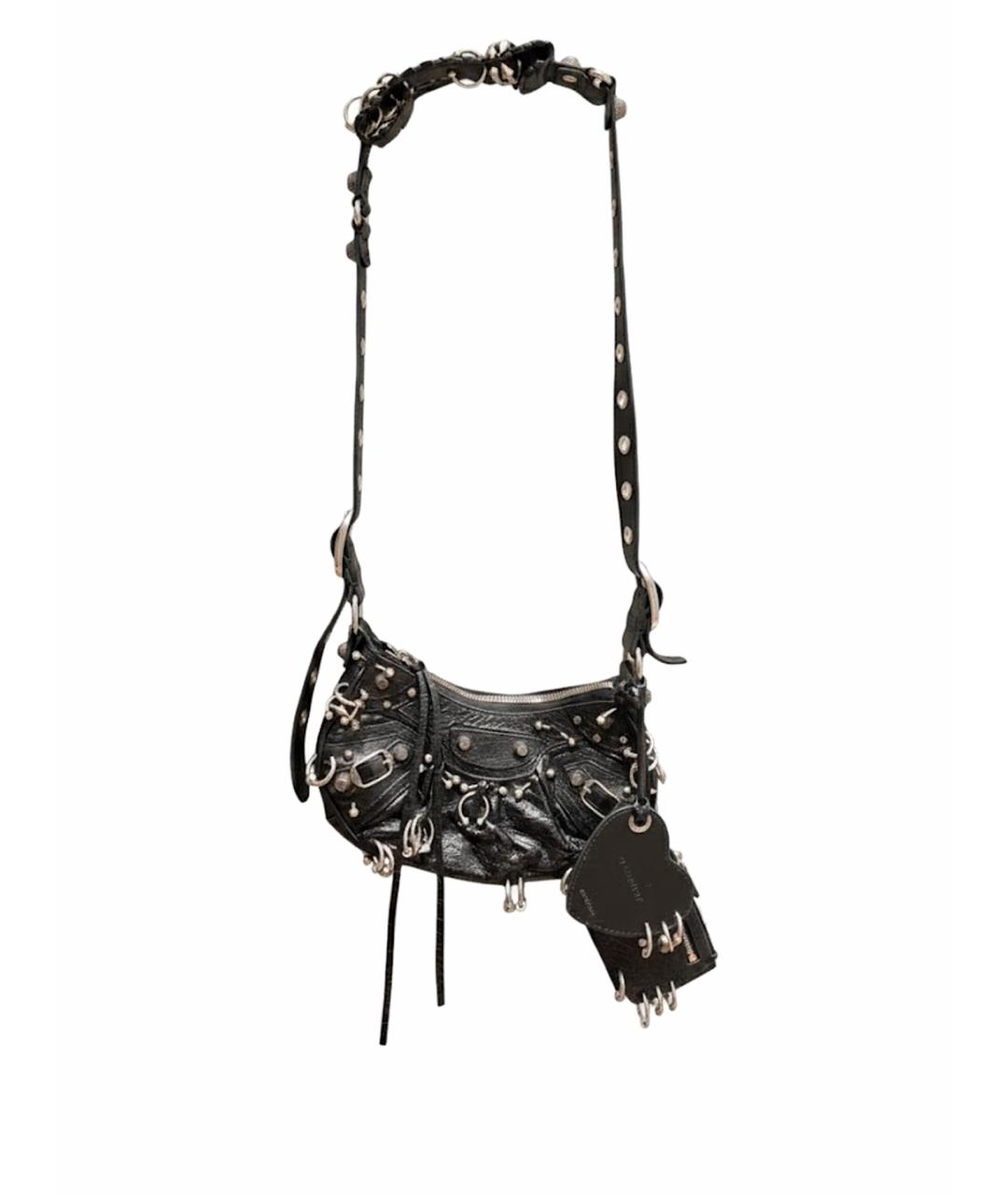 BALENCIAGA Черная кожаная сумка через плечо, фото 1