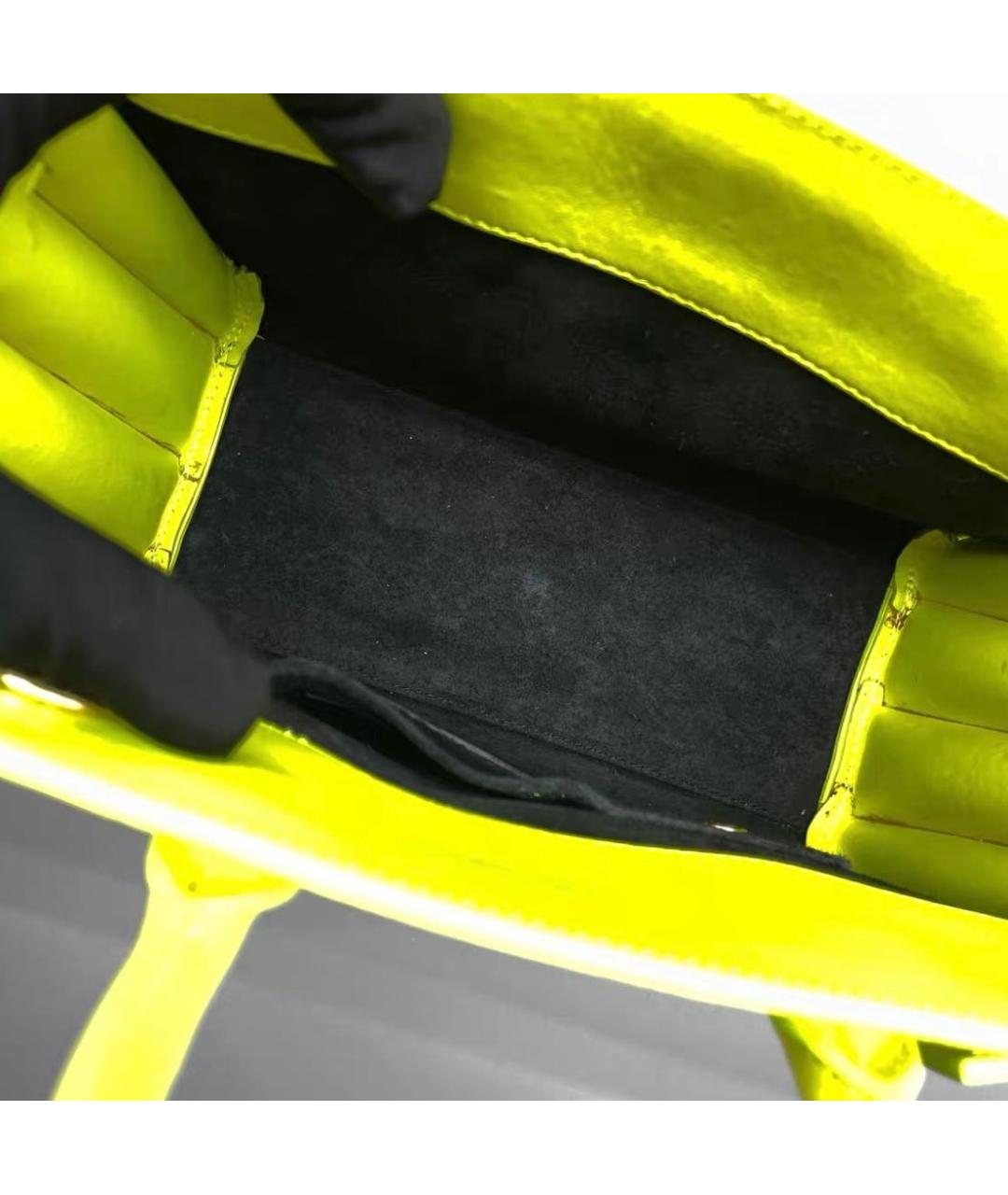 SAINT LAURENT Зеленая кожаная сумка тоут, фото 4