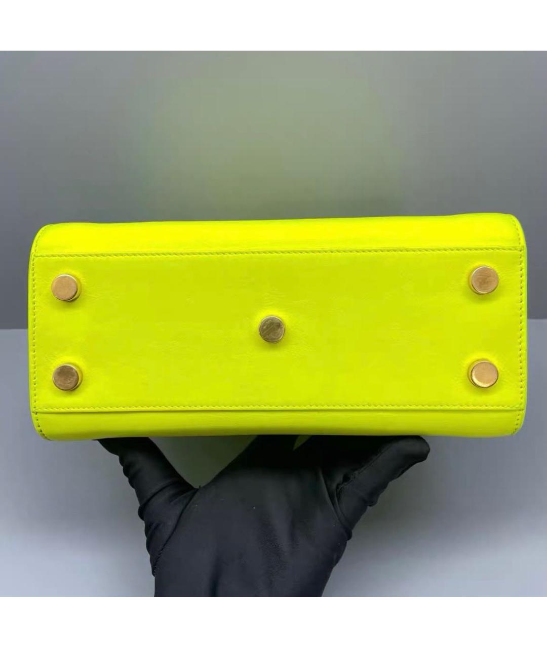 SAINT LAURENT Зеленая кожаная сумка тоут, фото 7
