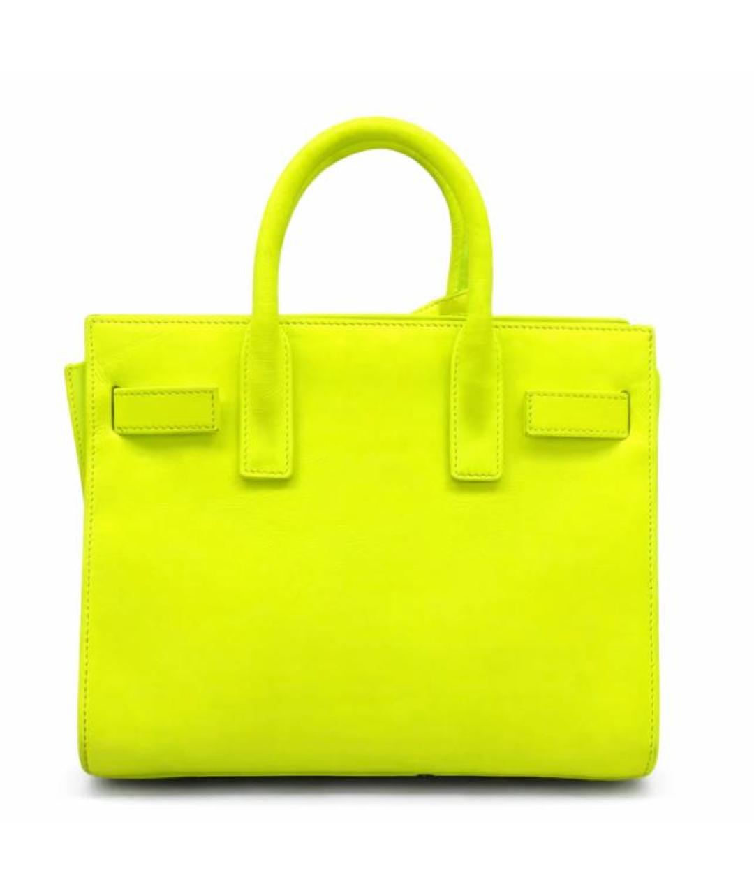 SAINT LAURENT Зеленая кожаная сумка тоут, фото 2