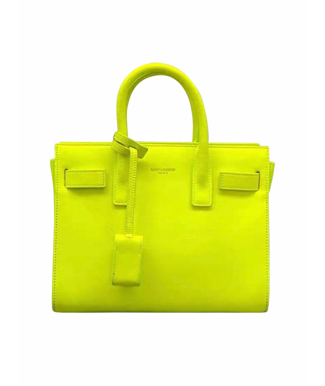 SAINT LAURENT Зеленая кожаная сумка тоут, фото 9