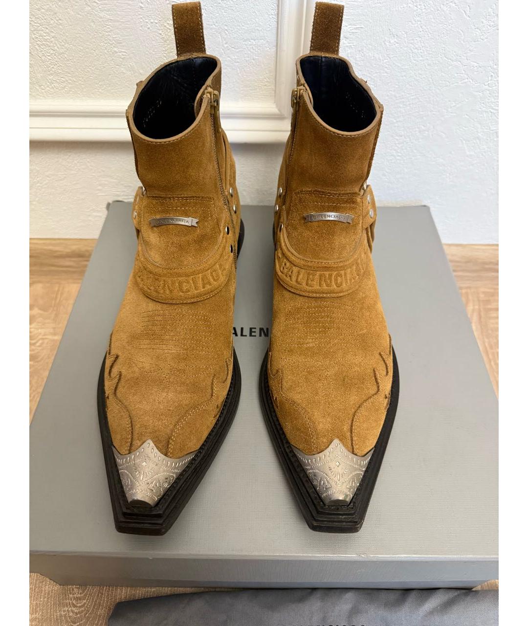 BALENCIAGA Коричневые замшевые полусапоги, фото 3