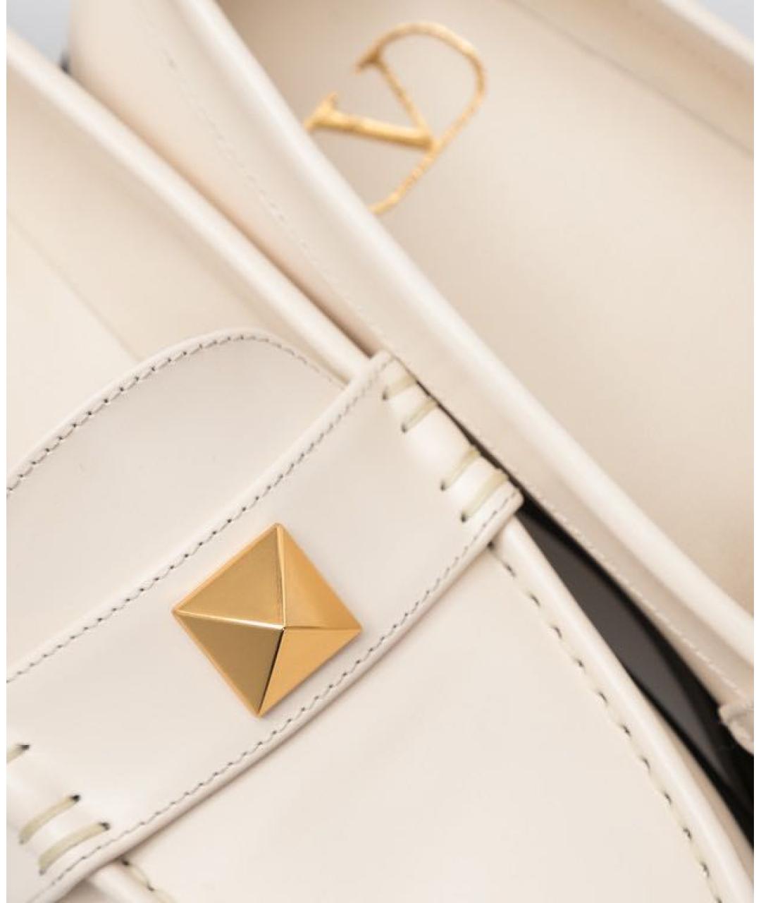 VALENTINO Бежевые кожаные лоферы, фото 5