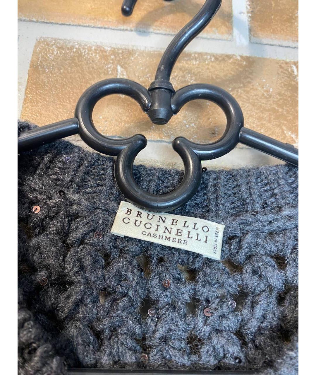 BRUNELLO CUCINELLI Серый кашемировый кардиган, фото 3