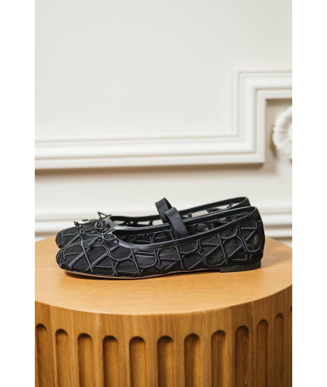 VALENTINO Черные текстильные балетки, фото 2