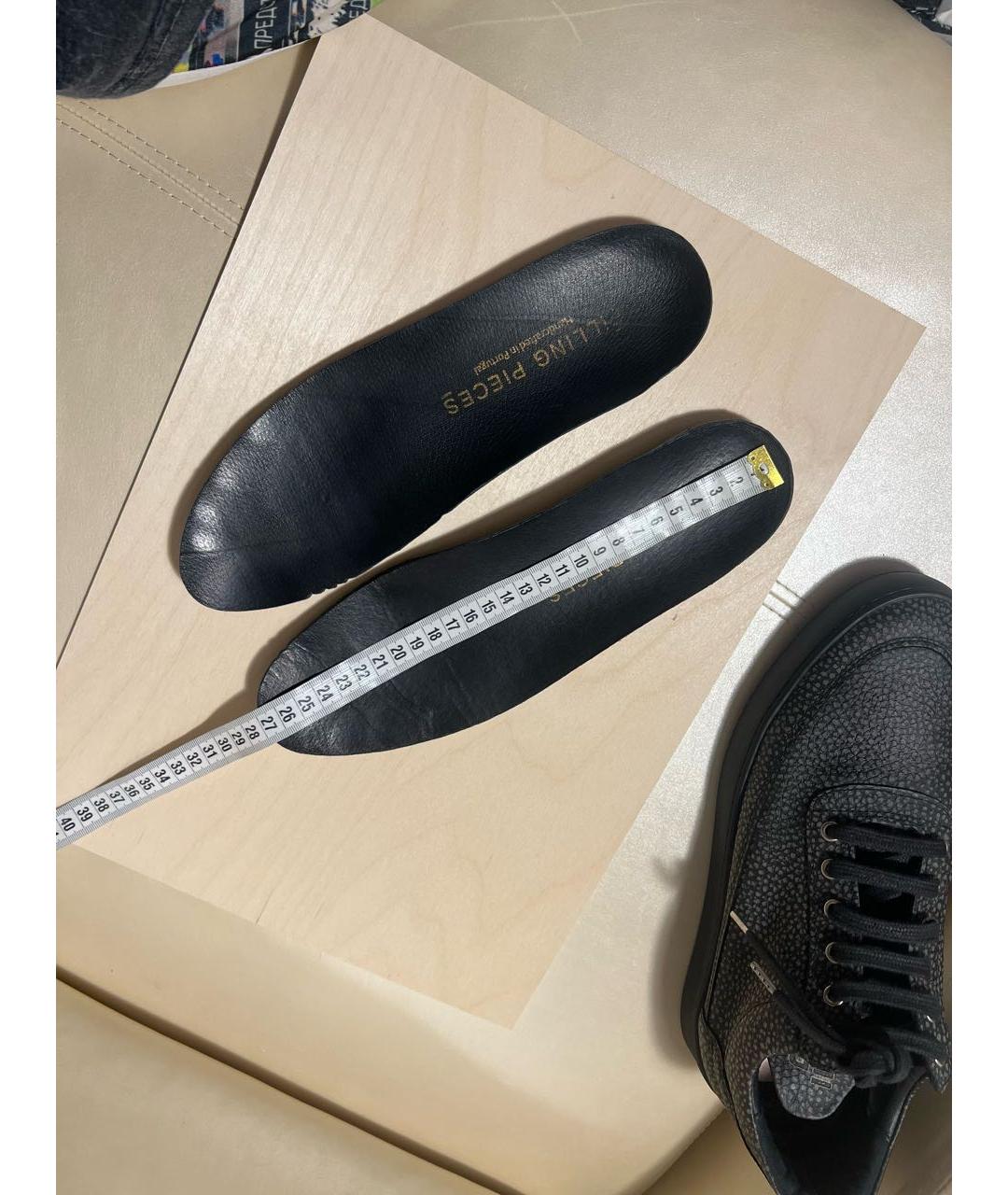 Filling pieces Антрацитовые нубуковые низкие кроссовки / кеды, фото 8