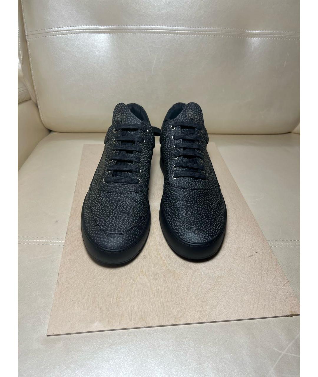 Filling pieces Антрацитовые нубуковые низкие кроссовки / кеды, фото 2