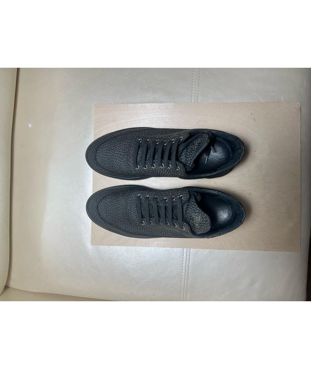 Filling pieces Антрацитовые нубуковые низкие кроссовки / кеды, фото 3