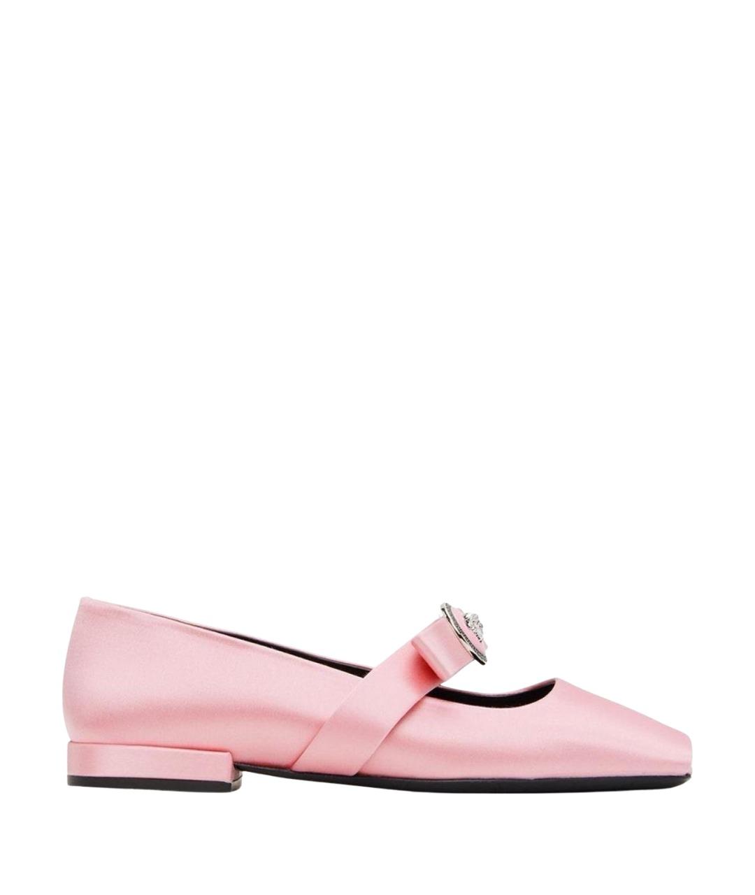 VERSACE Розовые текстильные балетки, фото 1